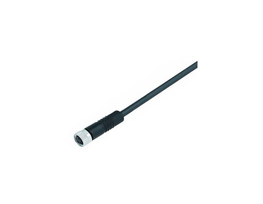 M8 4Pin 電纜連接器、直頭、母頭